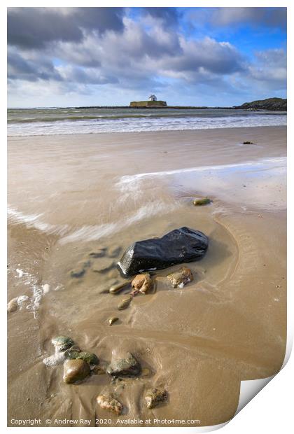 Towards St Cwyfan's Church Print by Andrew Ray