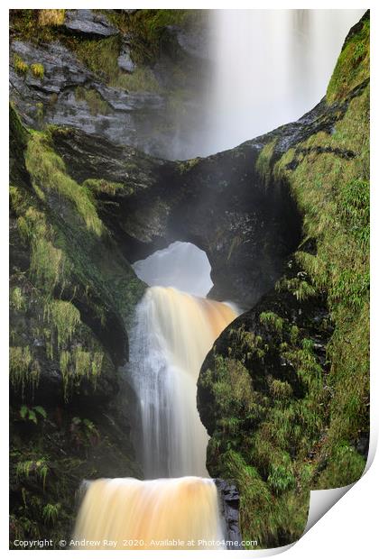 The arch (Pistyll Rhaeadr) Print by Andrew Ray
