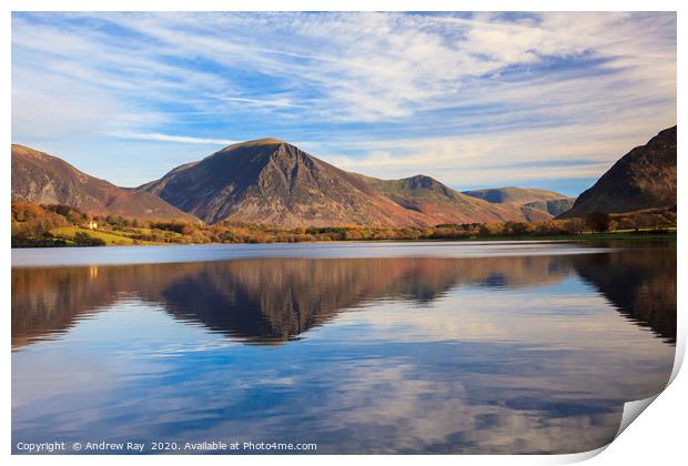 Loweswater reflections Print by Andrew Ray