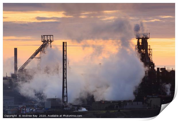 Sunset at Port Talbot Print by Andrew Ray