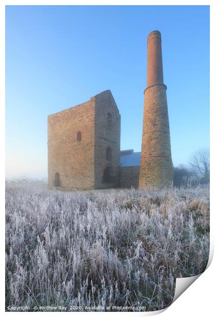 Frosty morning (Wheal Busy) Print by Andrew Ray