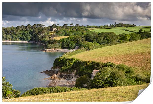 Toll Point view (River Helford) Print by Andrew Ray