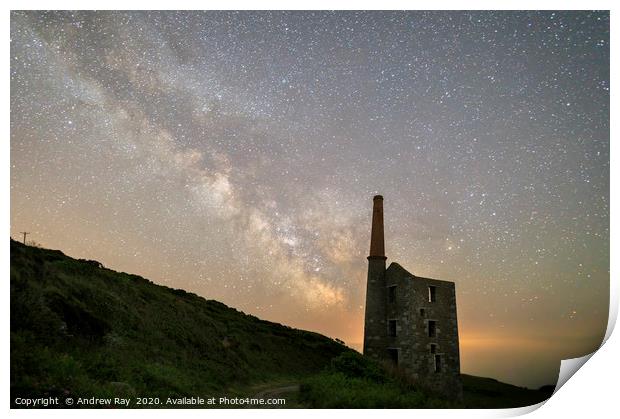 Milky Way over Wheal Prosper (Rinsey) Print by Andrew Ray