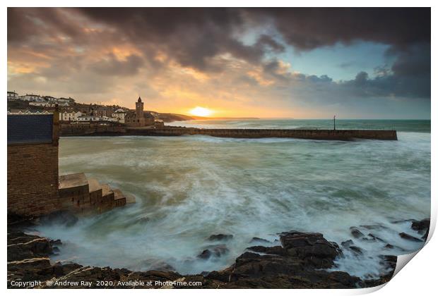 Sunrise view (Porthleven) Print by Andrew Ray