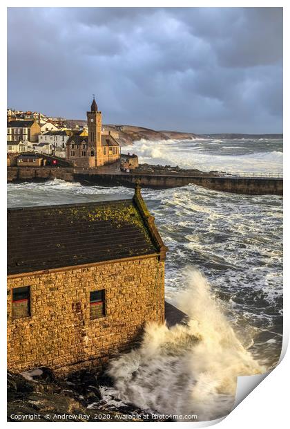 Above the old RNLI station (Porthleven) Print by Andrew Ray