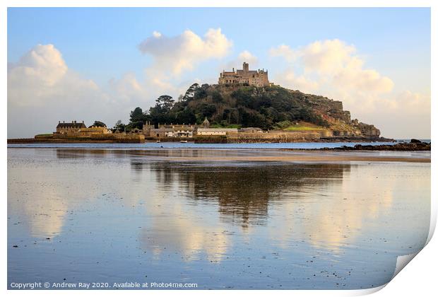 Reflections at St Michael's Mount  Print by Andrew Ray