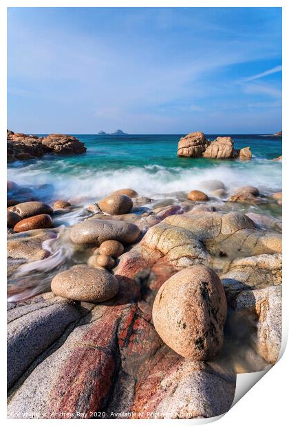 Porth Nanven Shore Print by Andrew Ray