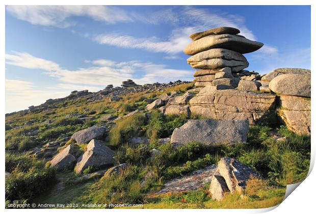 The Cheesewring on Bodmin Moor Print by Andrew Ray