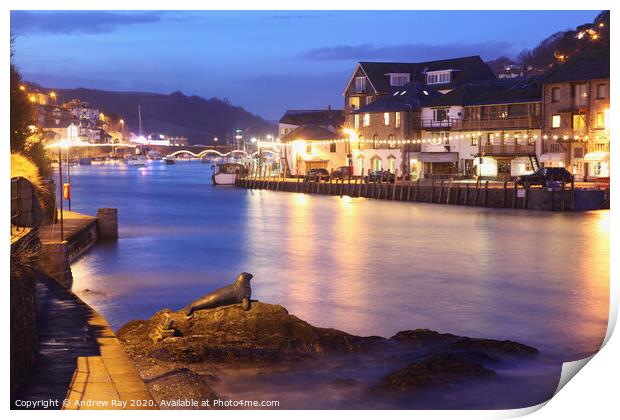 Looe at twilight Print by Andrew Ray