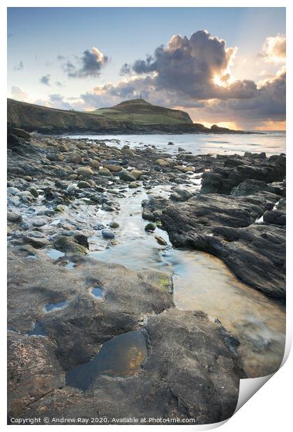 Towards Cape Cornwall Print by Andrew Ray