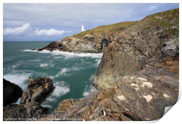 Trevose Lighthouse Print by Andrew Ray