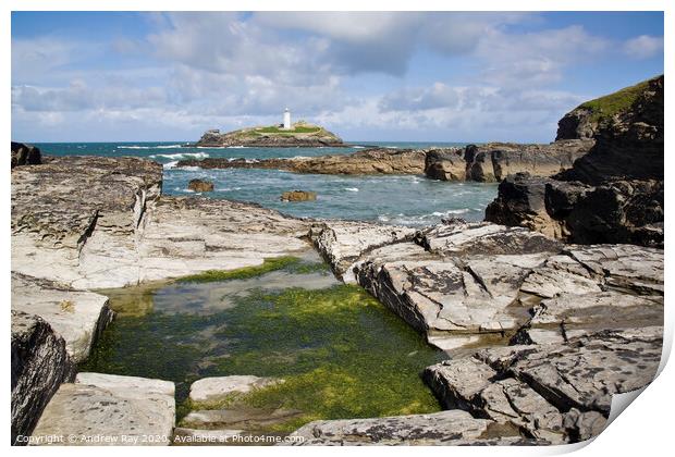 Godrevy Pool Print by Andrew Ray