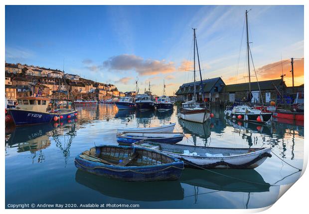 Mevagissey Sunrise Print by Andrew Ray