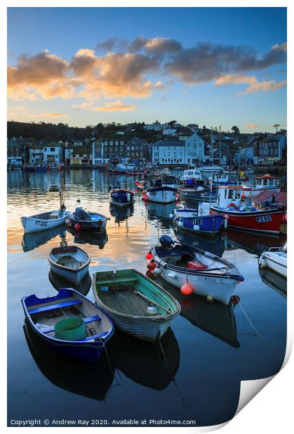 Mevagissey Sunset Print by Andrew Ray