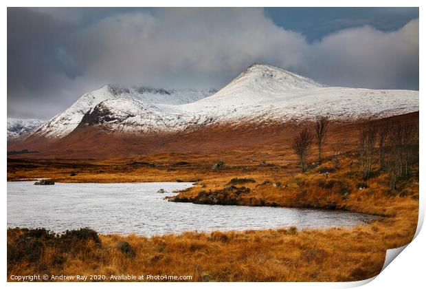 Snow on Black Mount Print by Andrew Ray