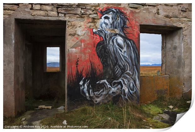 Graffiti at Moine Ho Print by Andrew Ray