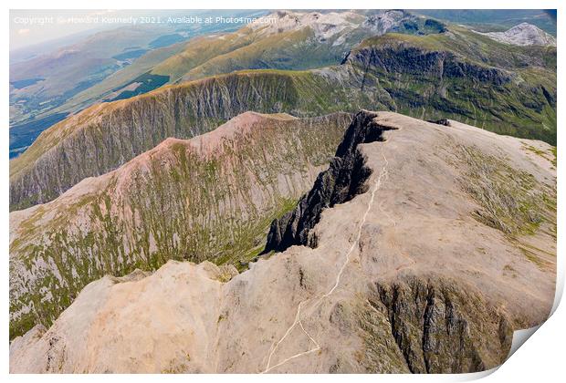 Ben Nevis from the air Print by Howard Kennedy