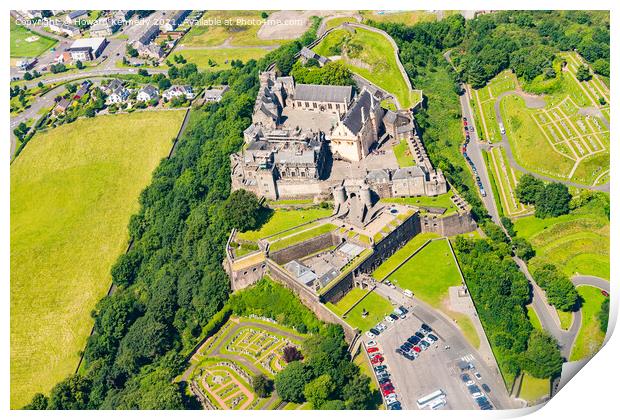 Stirling Castle from the air Print by Howard Kennedy