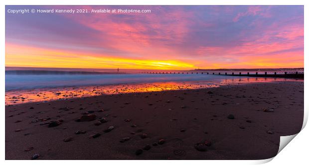 Dawn light on Aberdeen Beach, Scotland Print by Howard Kennedy