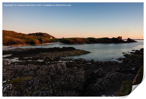 Sunset at Clachtoll, Scotland Print by Howard Kennedy