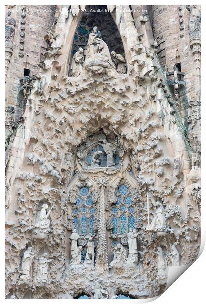 La Sagrada Familia detail, Barcelona Print by Howard Kennedy