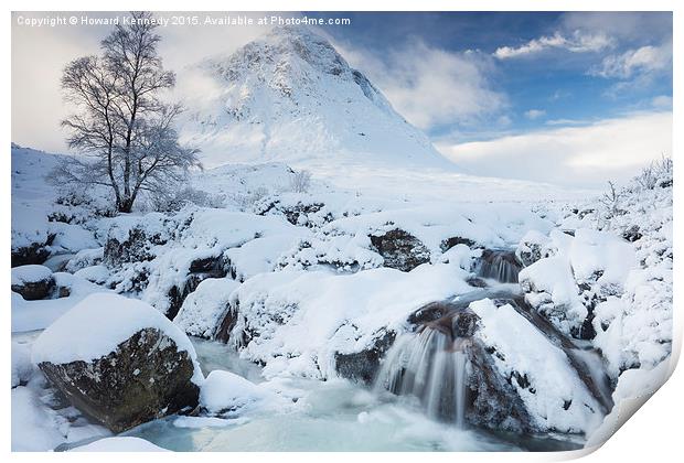 Buachaille Etive Mor and River Coupall Print by Howard Kennedy