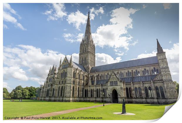 Salisbury Cathedral - exterior Print by Paul Piciu-Horvat