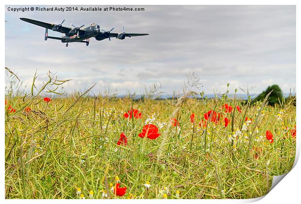  Lancaster Bomber Print by Richard Auty