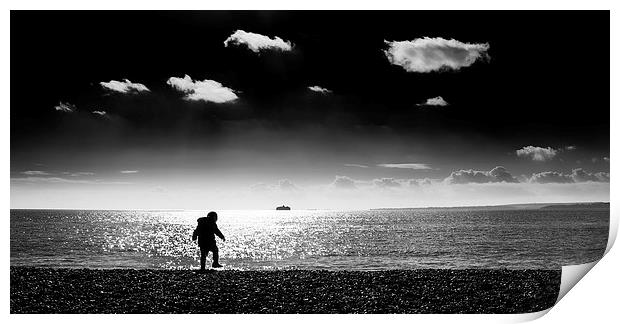 The Boy on The Beach Print by Simon Rutter