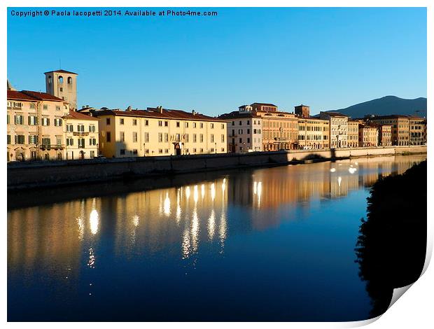  Special effects on Arno River, Pisa Print by Paola Iacopetti
