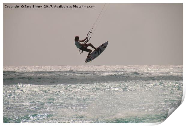 Kite Surfing Print by Jane Emery