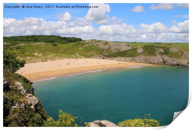 Baraundle Bay, Pembrokeshire, West Wales Print by Jane Emery
