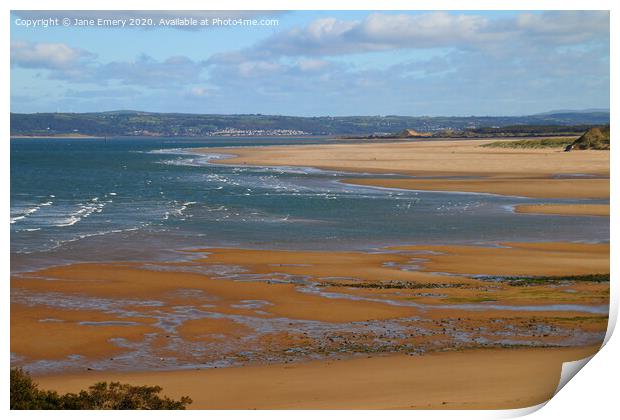 Whitford Sands, North Gower, Loughor Estuary Print by Jane Emery