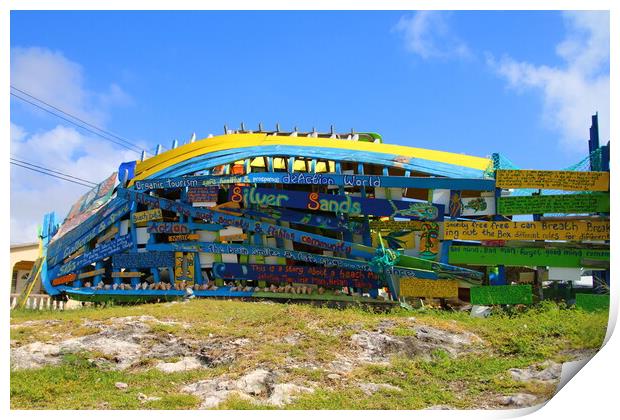 Silver Sands Wreck Barbados Print by Jane Emery