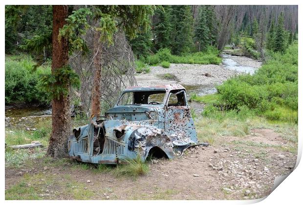 Old Forgotten Studebaker Print by JUDY LACEFIELD