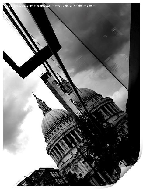 The reflection of St. Paul's cathedral  Print by Jeremy Moseley