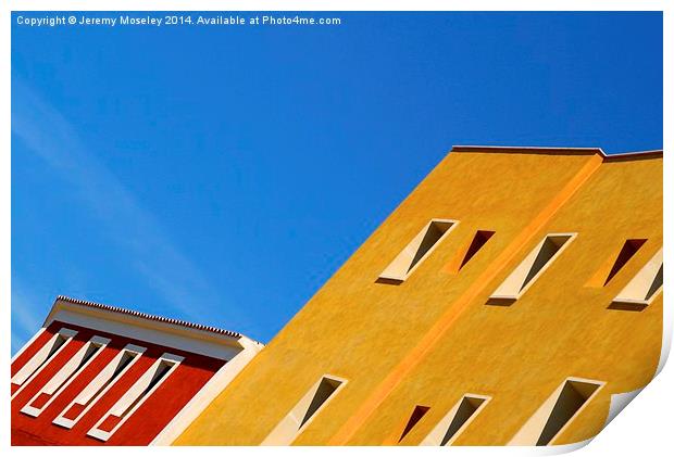 Architecture, Ibiza Town.  Print by Jeremy Moseley