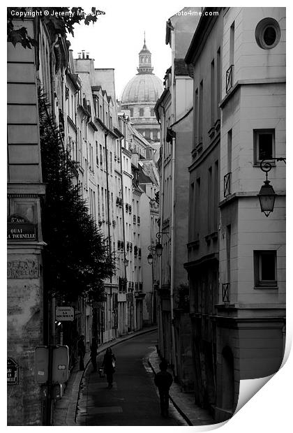 Street Scene, Paris.  Print by Jeremy Moseley
