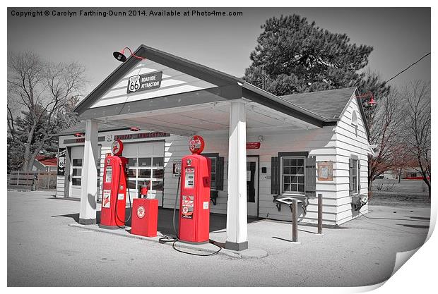  Route 66 Gas Station Print by Carolyn Farthing-Dunn