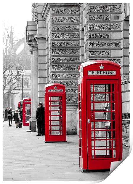  London phone box Print by Louise Wilden