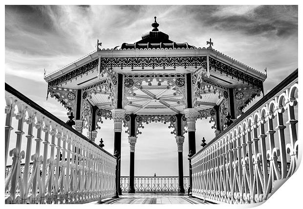 Black & White Bandstand  Print by Louise Wilden
