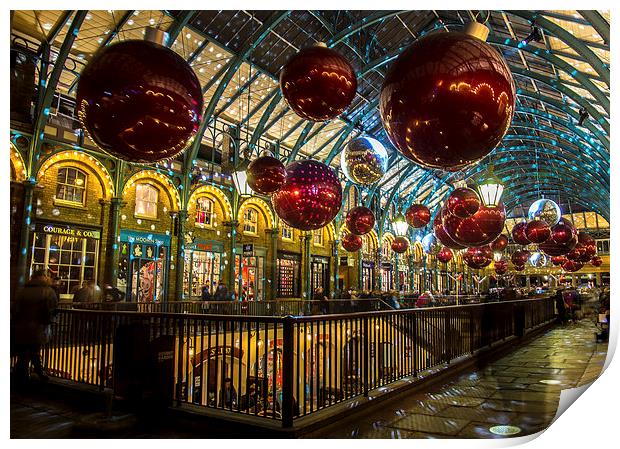  Covent Garden Christmas Print by Louise Wilden
