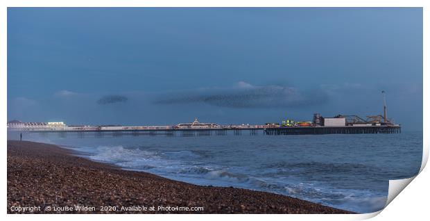Murmuration over Brighton Pier Print by Louise Wilden