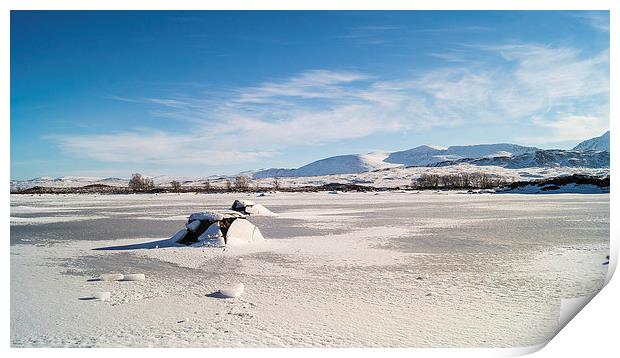  Frozen Loch Ba Print by Graham Pickavance