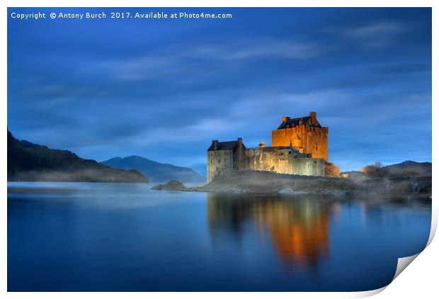 Eilean Donan at Dusk Print by Antony Burch