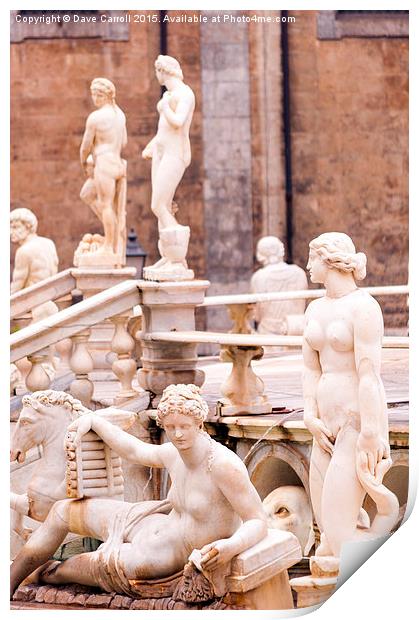Palermo, Sicily, Italy - Fountain of Shame Print by Dave Carroll