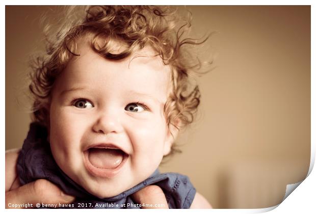 Happy Baby Print by benny hawes