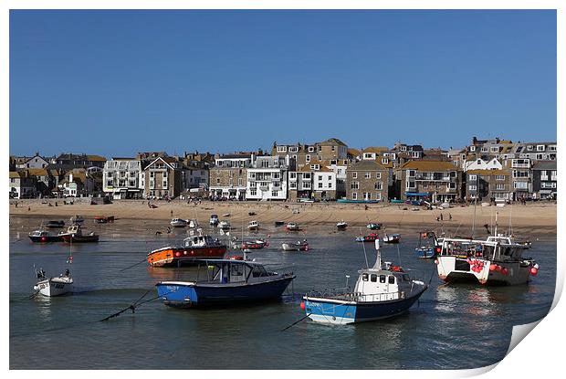  St Ives Harbour Print by Robert Sherwood
