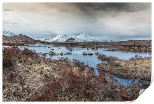 Sunlit peaks Print by Jonathon barnett