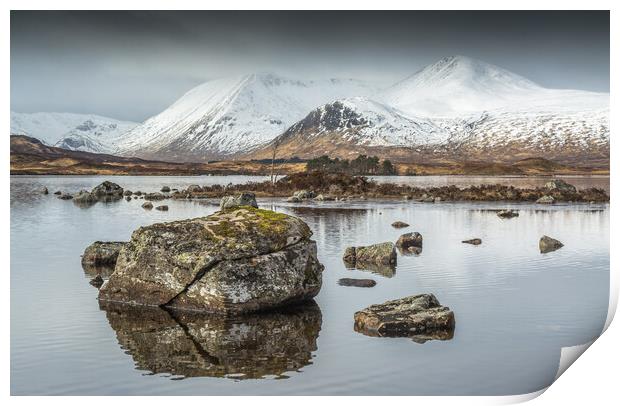 Loch Ba reflections Print by Jonathon barnett